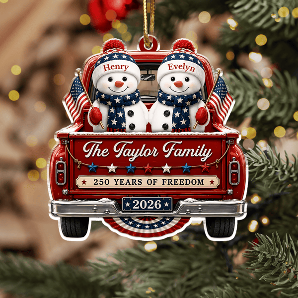 America 250th Anniversary – Personalized Christmas Ornament, Driven By Love United By Freedom - Pawesome House