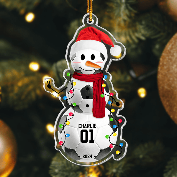 Baseball Snowman - Gifts For Players, Team, Boys - Personalized Acrylic Ornament - Pawesome House
