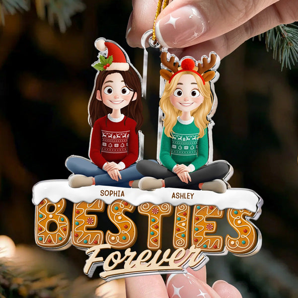 Besties Forever - New Version - Personalized Acrylic Ornament - Pawesome House
