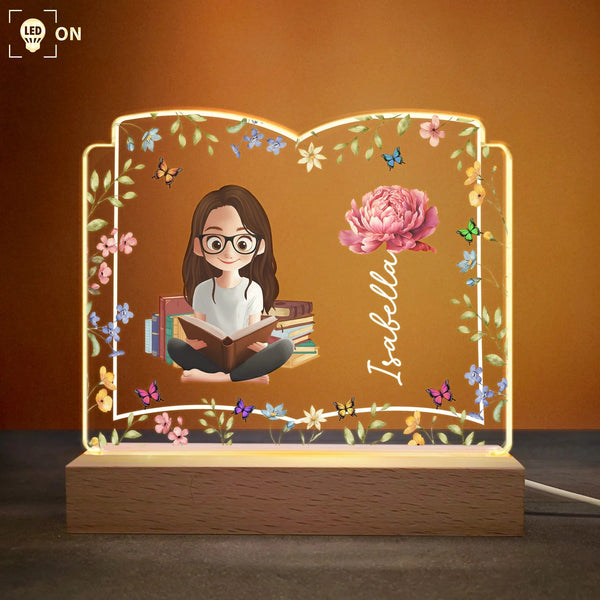 Birth Flower Book Lovers - Personalized LED Light - Pawesome House