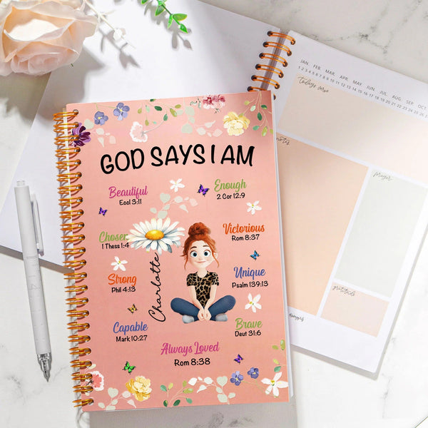 Birth Flower God Says I Am - Personalized Prayer Journal - Pawesome House