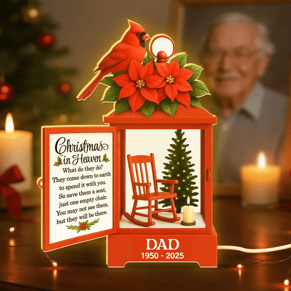 Christmas In Heaven Cardinal - Personalized Light Box - Meaningful Sympathy Memorial Keepsake - Pawesome House