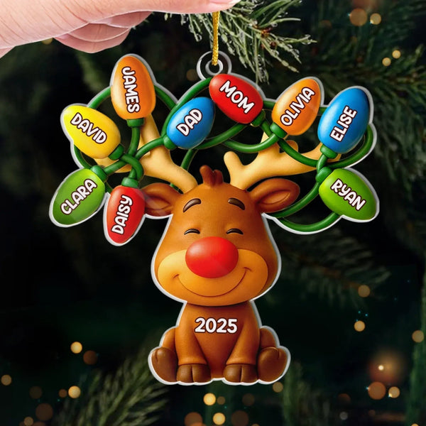 Custom Acrylic Ornament - Personalized Christmas Birthday Gifts For Mom, Dad, Kids - Our Reindeer Crew - Pawesome House