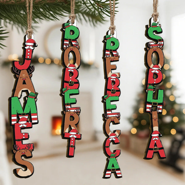 Custom Family Name Elf Santa Letter For Kids, Siblings - Personalized Family Ornament - Pawesome House