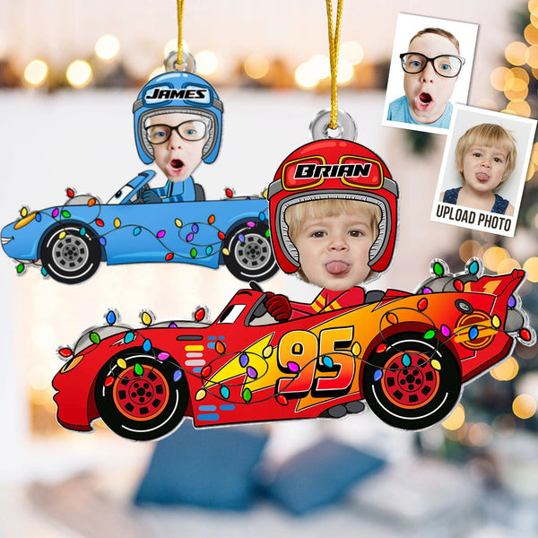 Custom Kid Face Car Toys - Personalized Acrylic Photo Ornament - Pawesome House