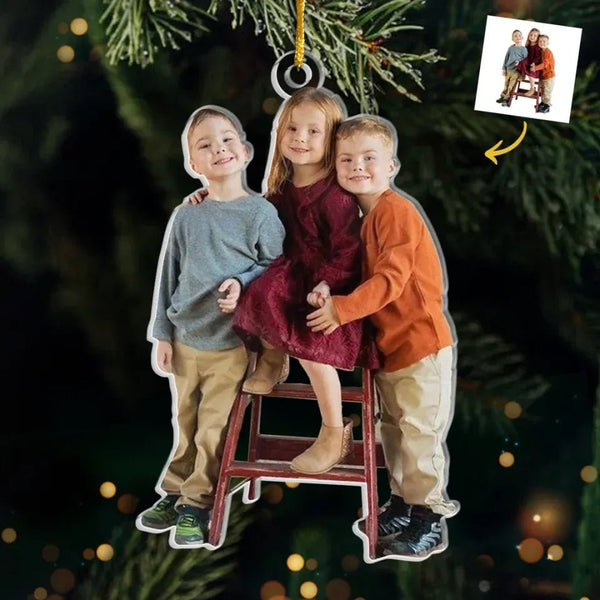 Custom Photo Custom Photo Acrylic Ornament - Personalized Christmas Birthday Gifts For Mom, Dad, Kids - Keep Calm And Have A Merry Christmas - Pawesome House
