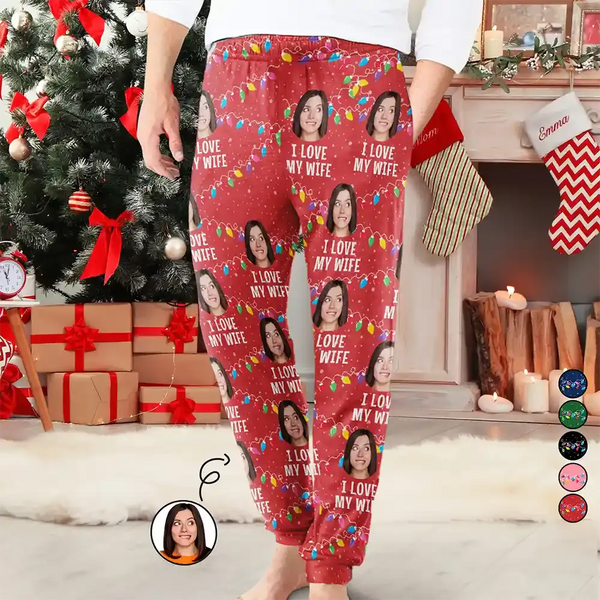 Custom Photo I Love My Wife - Personalized Sweatpants - Pawesome House