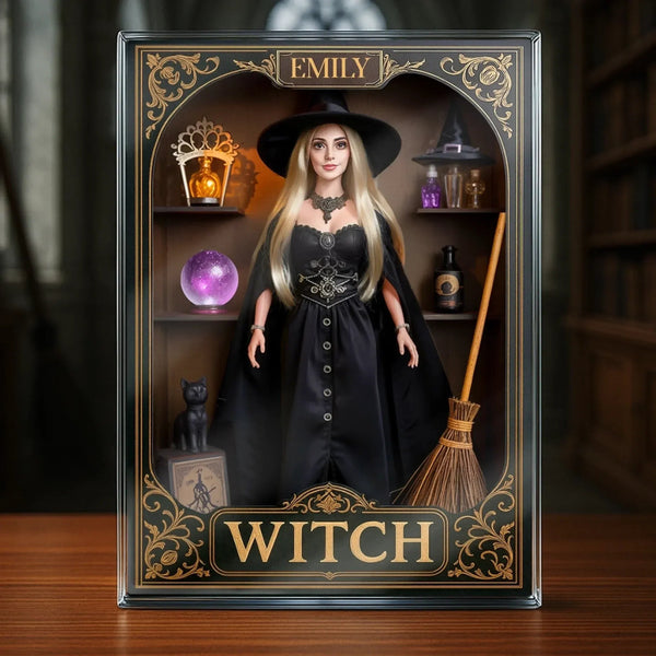 Custom Rectangle Shaped Acrylic Plaque - Personalized Halloween Witchy Gifts For Women - A Beauty Born Of Night - Pawesome House