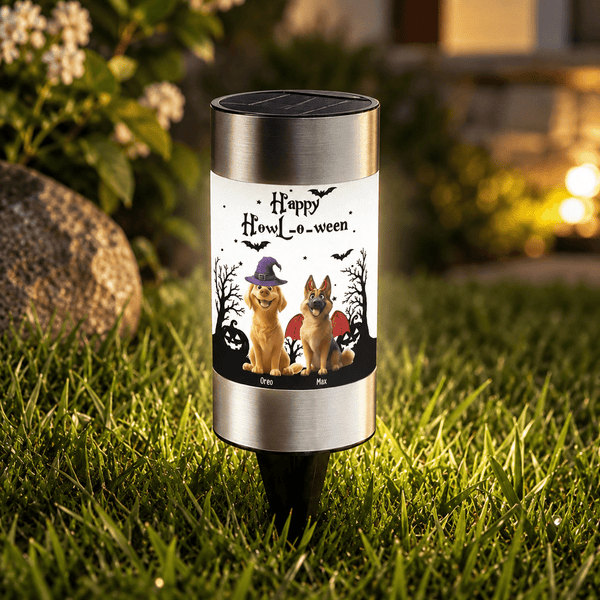 Personalized Halloween Solar Light - Custom Garden Decor for Dog Cat Pet Lovers - Pawesome House