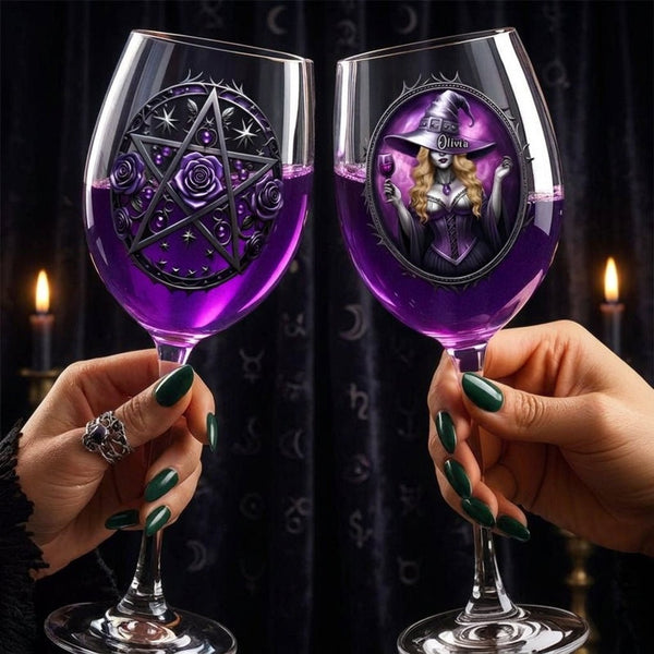 Personalized Halloween Wine Glass – Custom Witch Best Friend Gift for Women - Pawesome House