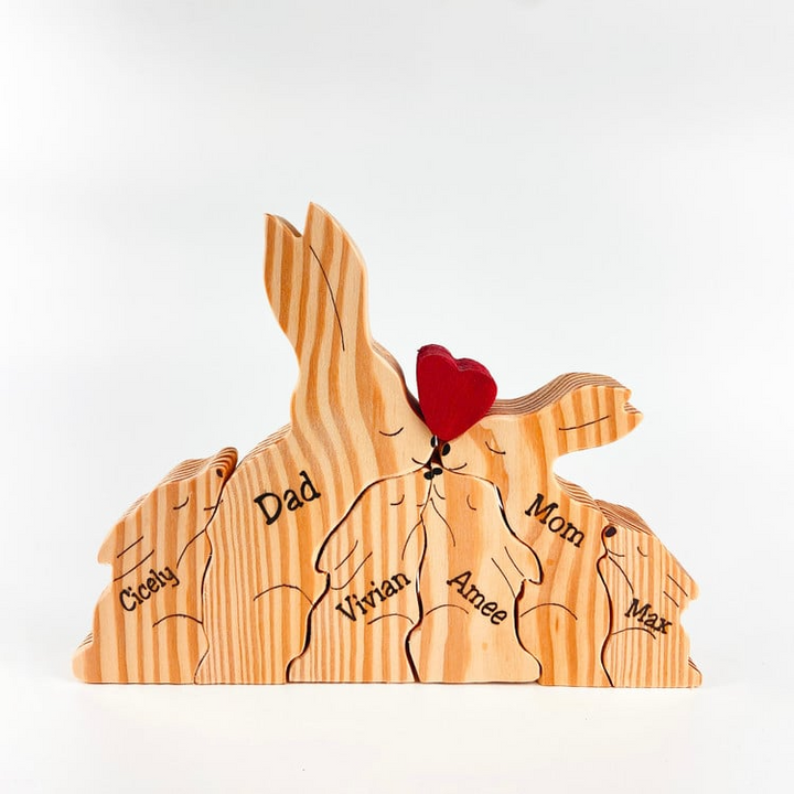 Wooden Hare Family Puzzle