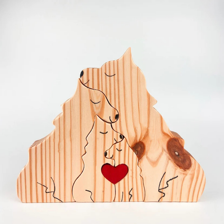 Wooden Wolf / Dog Family Puzzle