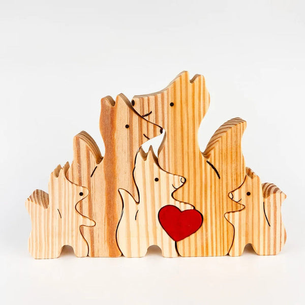 Wooden Fox Family Puzzle