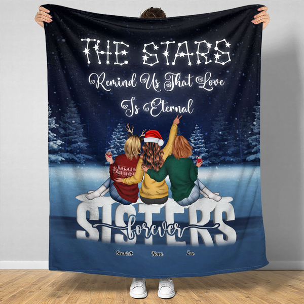 Sisters' Love Is Eternal - Personalized Blanket