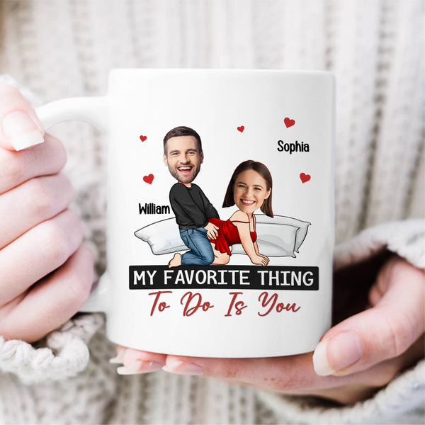 Custom Photo When Cute Meets Naughty, Magic Happens - Couple Personalized Custom Mug - Gift For Husband Wife, Anniversary mg725