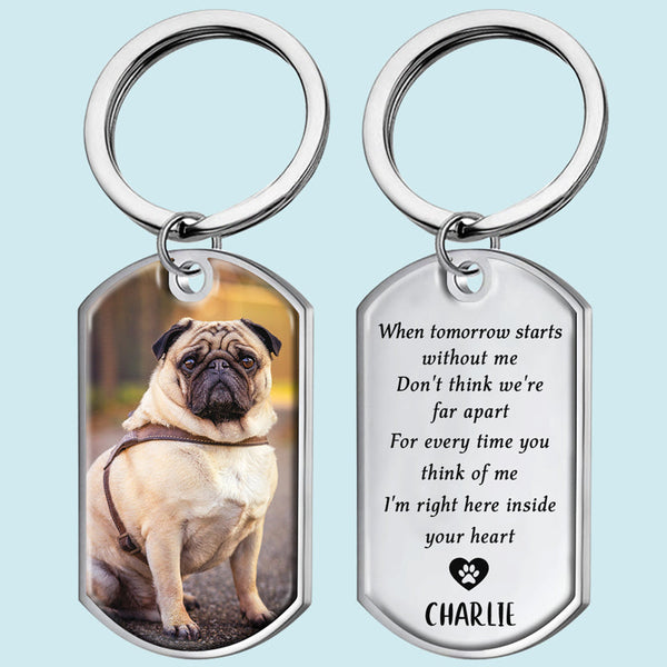 Personalized Dog Memorial Keychain - Pet Memorial Gifts - Dog Cat Keychain