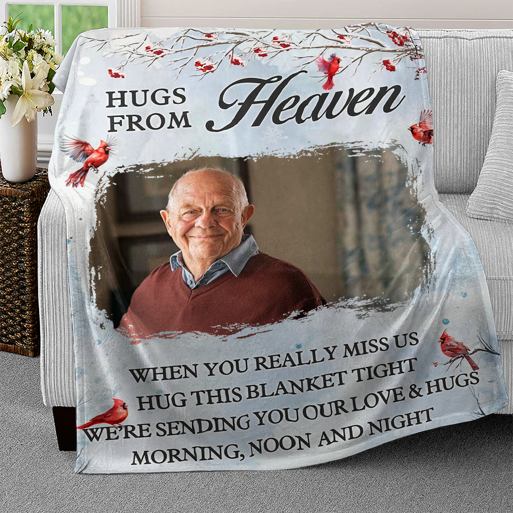 A Hug From Heaven Personalized Photo Blanket Gifts For