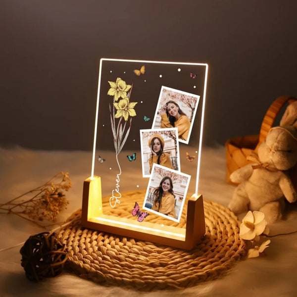 Personalisierte Cartoon-Foto-Acrylplakette Nachtlicht