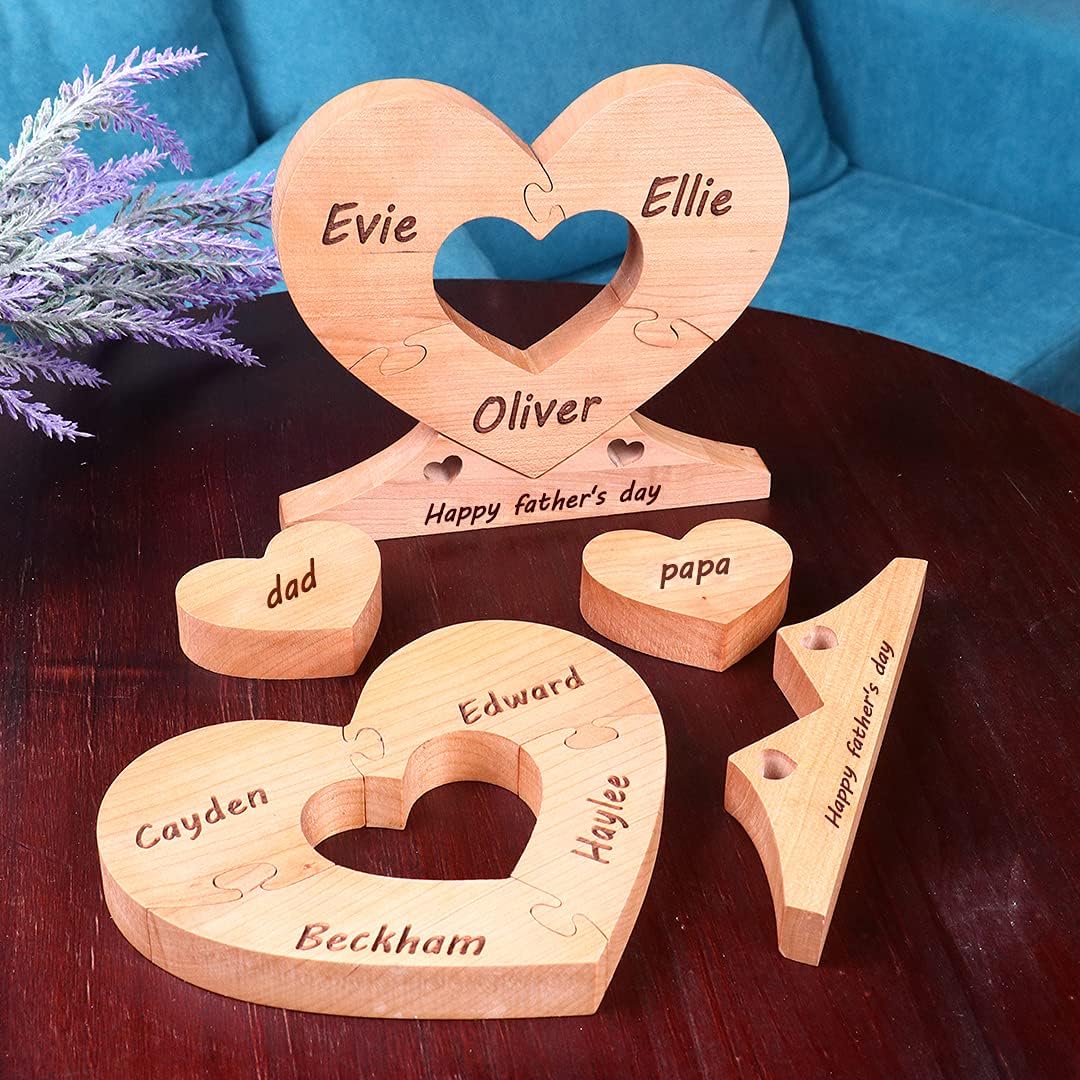 Wooden Heart Family Puzzle