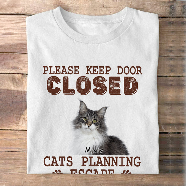 Cats Planning Escape - Cadeau pour les amoureux des chats - Chemise photo personnalisée