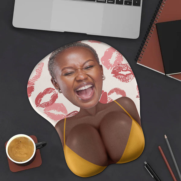 Custom Face Funny & Naughty - For Couple, Coworker Troll - Personalized Photo 3D Mouse Pad