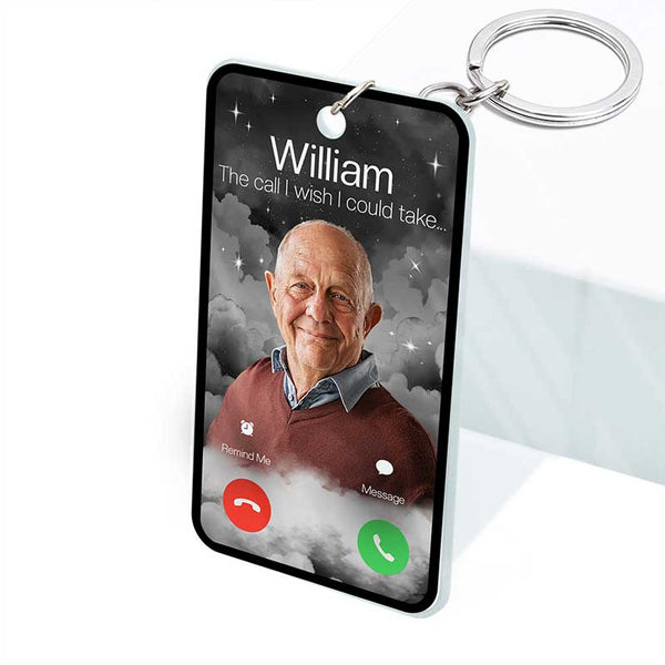 Der Anruf, den ich wünsche - Erinnerungsgeschenk - Personalisierter Schlüsselanhänger aus Acryl mit Foto