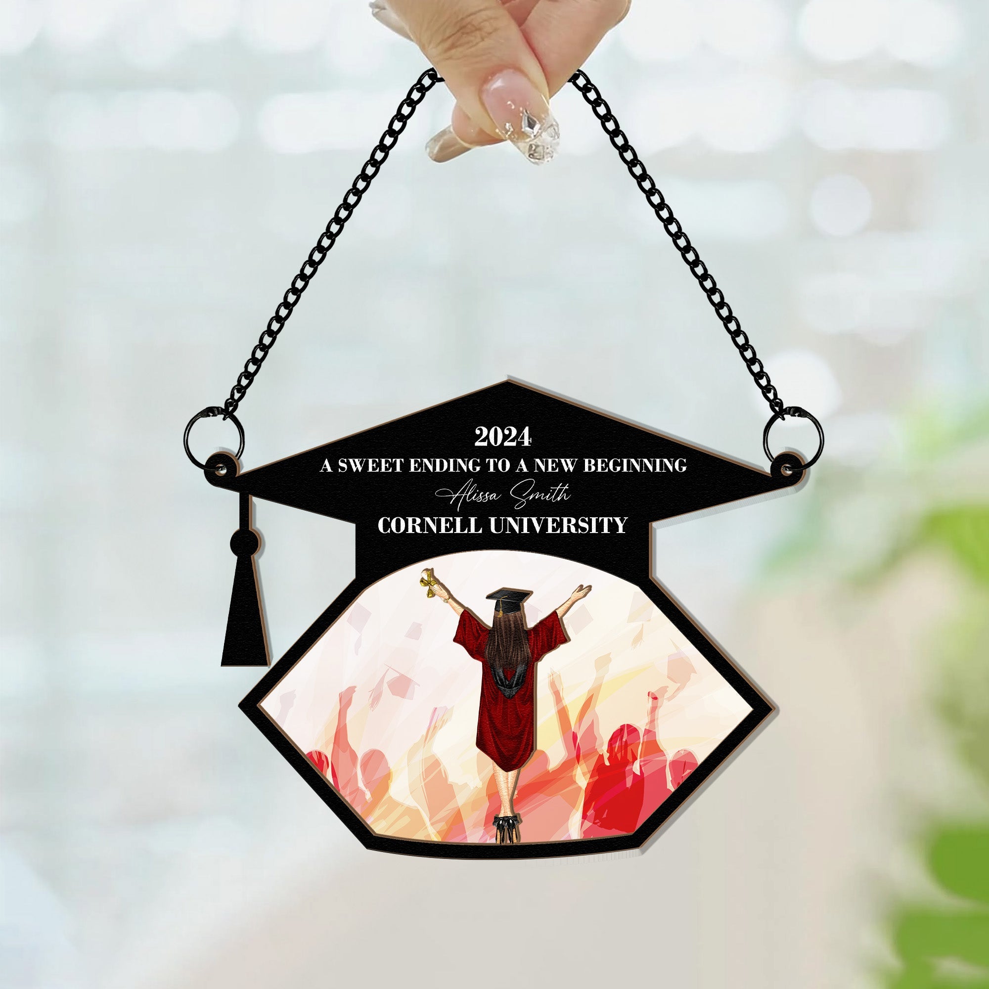 Graduation A Sweet Ending - Personalized Window Hanging Suncatcher Orn ...