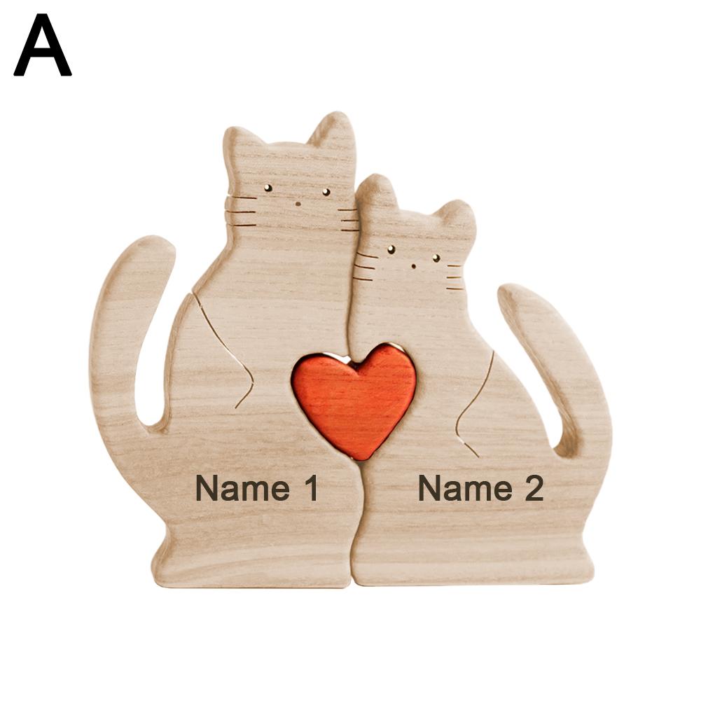 Wooden Cat Family Puzzle