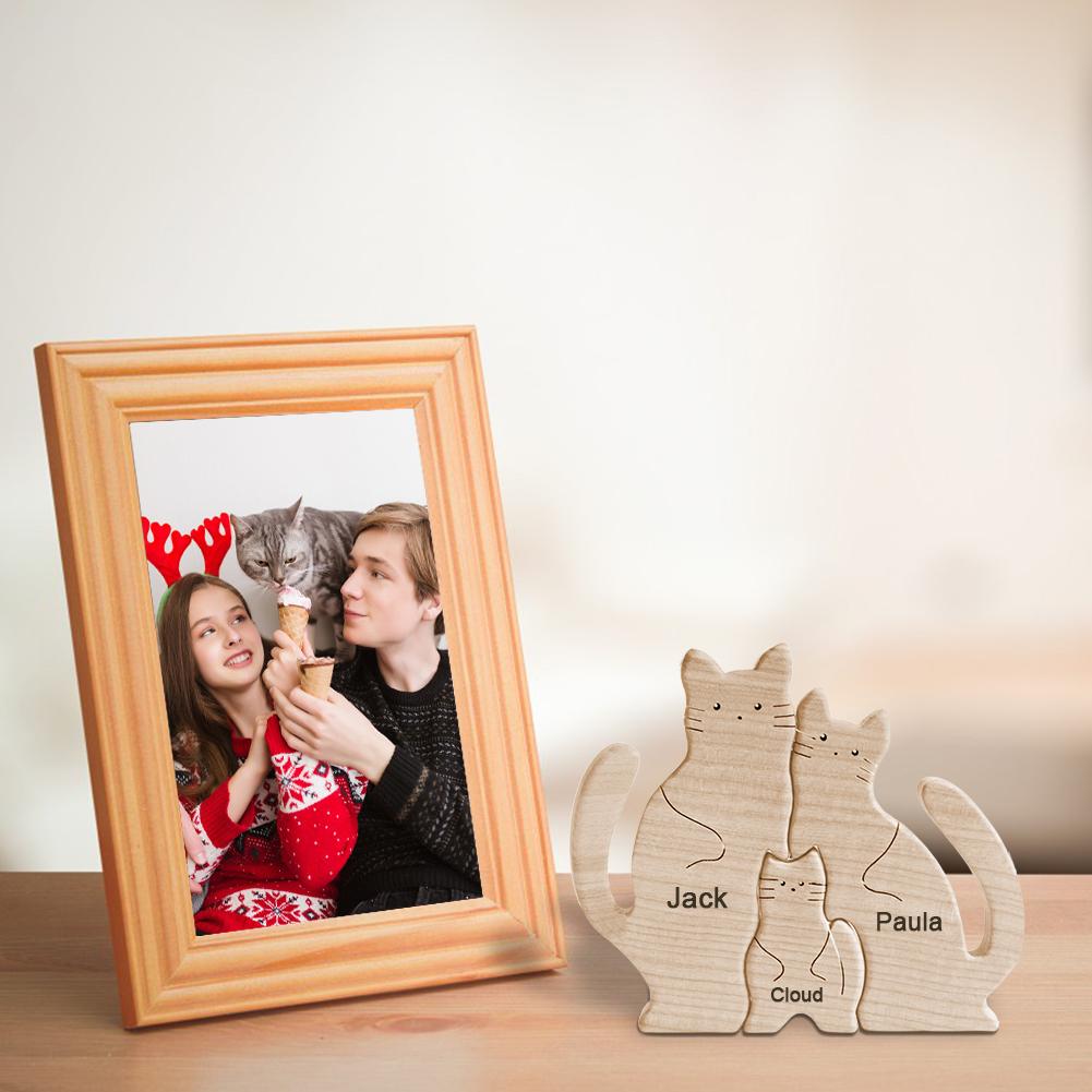 Wooden Cat Family Puzzle
