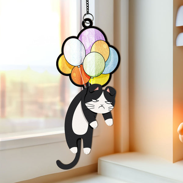 Hängende Katze - Personalisiertes Fenster-Sonnenfänger-Ornament hso516