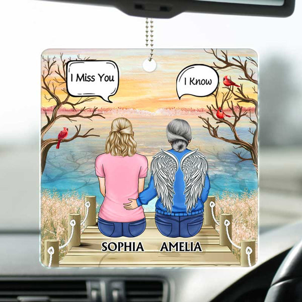 I Miss You I Know - Memorial Gift - Personalized Acrylic Car Hanger