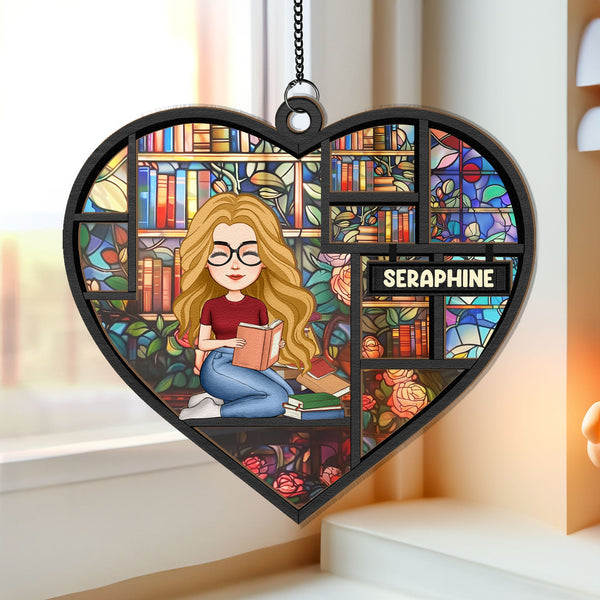 Just A Girl Who Loves Books - Personalisiertes Sonnenfänger-Ornament zum Aufhängen am Fenster