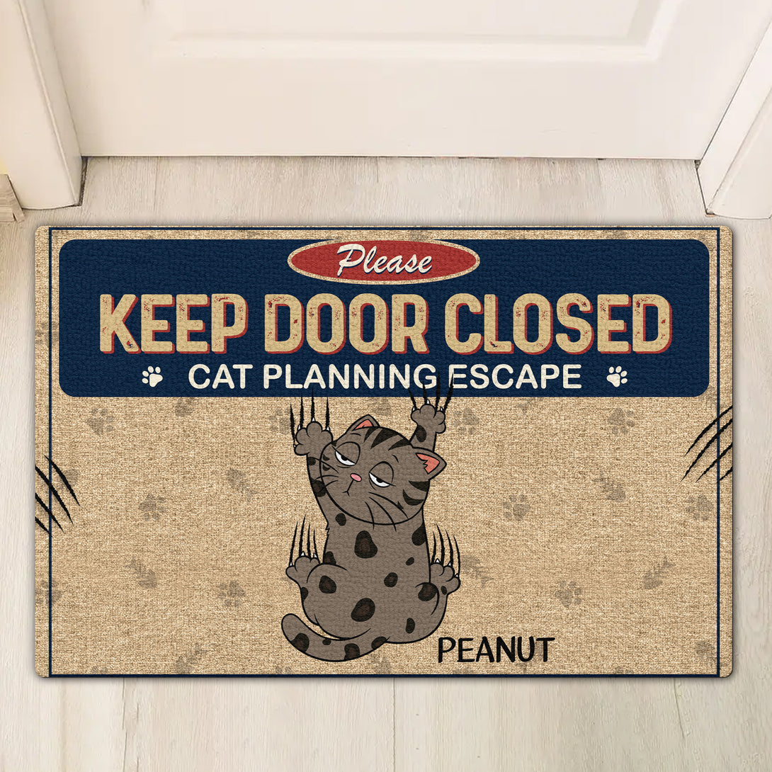Personalized Cats Welcome Doormat Keep Door Closed Doormat Custom Cat Doormat Gift For Cat Mom Cat Lovers Gift For Cat Mom Woman Her On Birthday Christmas (3