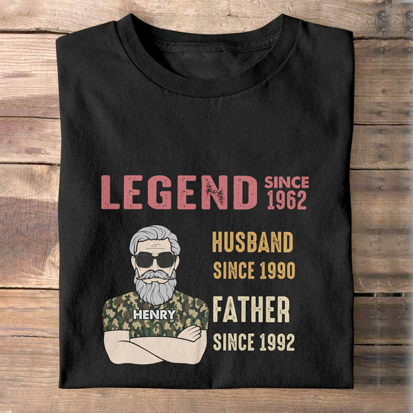 Legend Since - Funny Gift For Dad, Father, Grandpa - Personalized Custom Shirt