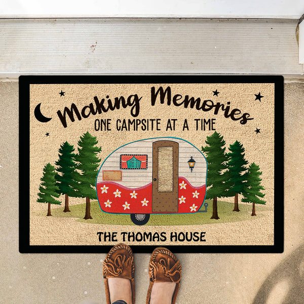 Making Memories One Campsite At A Time - Camping Mat Doormat - Personalized Custom Doormat