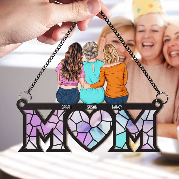 Muttertagsgeschenk für Mama - Personalisiertes Sonnenfänger-Ornament zum Aufhängen am Fenster