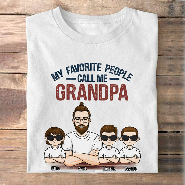 Meine Lieblingsmenschen rufen mich an - Geschenk für Opa - Personalisiertes Unisex T-Shirt