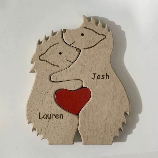 Wooden Hedgehog Family Puzzle
