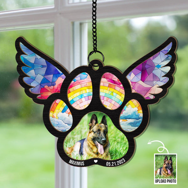 Pawprints On Hearts - Personalized Window Hanging Suncatcher Ornament