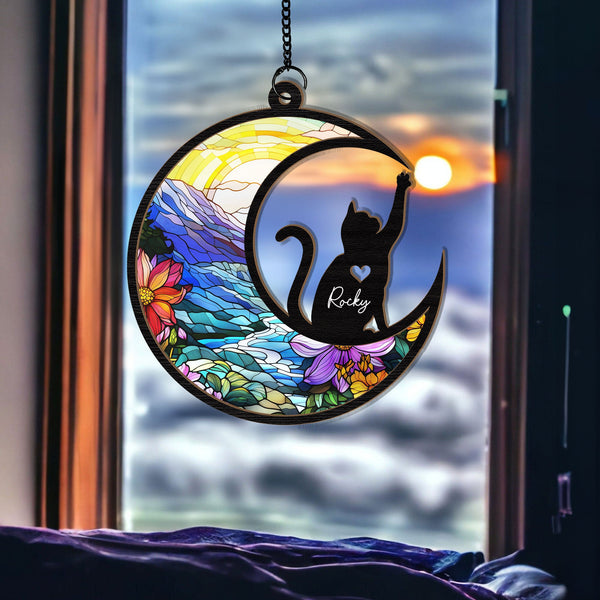 Verlust eines Haustiers – Personalisiertes Sonnenfänger-Ornament zum Aufhängen am Fenster