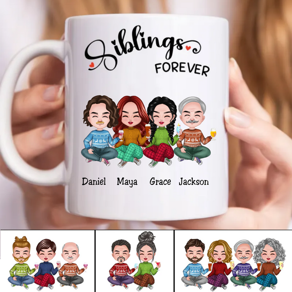 Geschwister für immer - Personalisierte Tasse