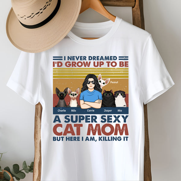 Super Maman de Chat - Cadeau pour les propriétaires de chats, les amoureux des chats - T-shirt photo personnalisé