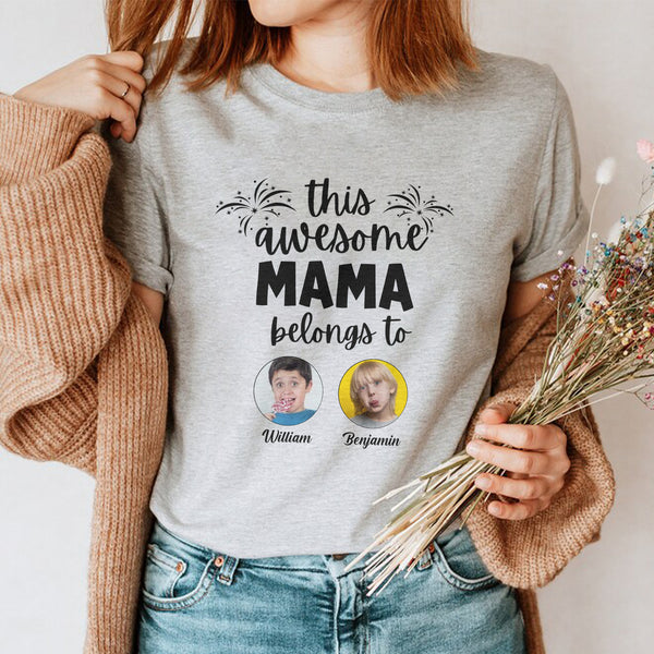 Diese tolle Mama gehört zum Kind – Geschenk für Mama, Muttertag – personalisiertes individuelles Foto-Shirt