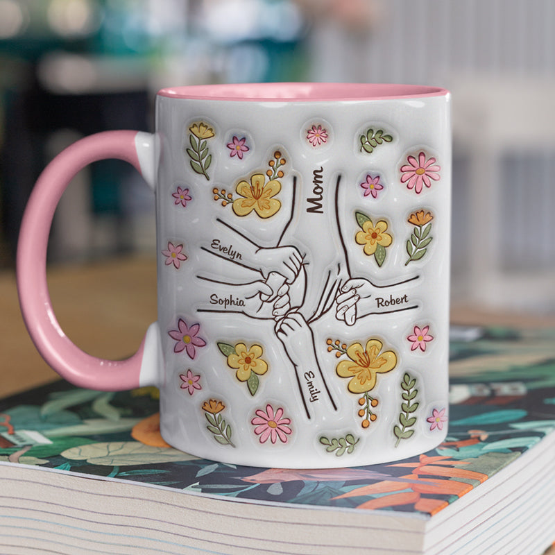 Holding Mom's Hand - Mother's Day, Gift For Mom, Grandma - Personalized Custom 3D Inflated Effect Printed Accent Mug - 11oz / Black 商品缩略图