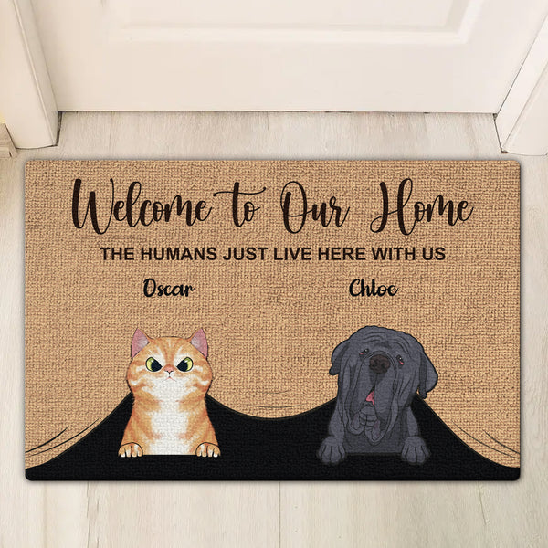 Welcome To The Pet Home - Funny Cats Dogs - Personalized Custom Doormat
