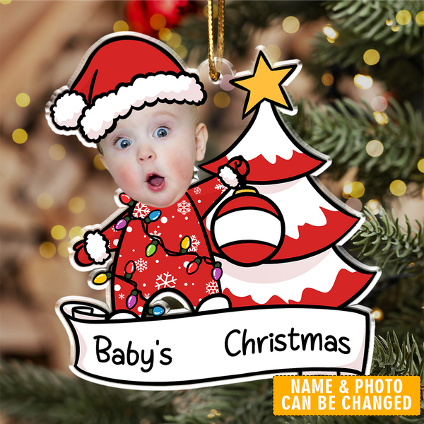 Baby's First Christmas - Personalized Acrylic Custom Photo Ornament