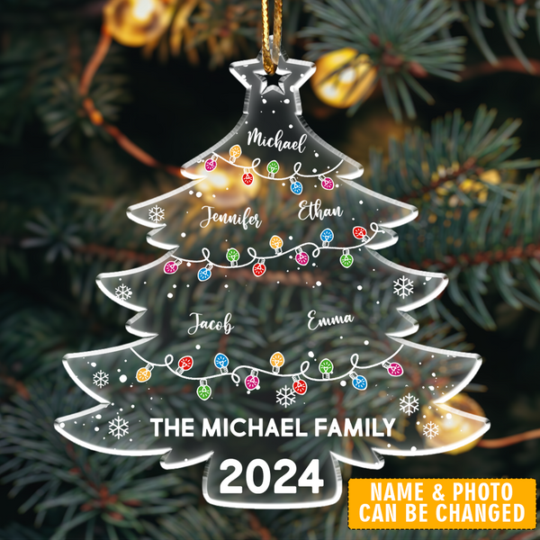 Christmas Tree Family - Personalized Custom Shaped Acrylic Ornament