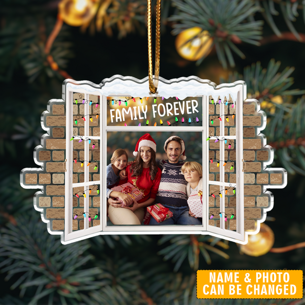 Family Christmas Window - Personalized Acrylic Photo Ornament