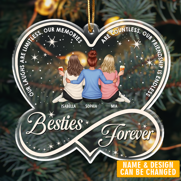 Our Memories Are Countless Our Friendship Is Endless - Personalized Custom Shaped Acrylic Ornament