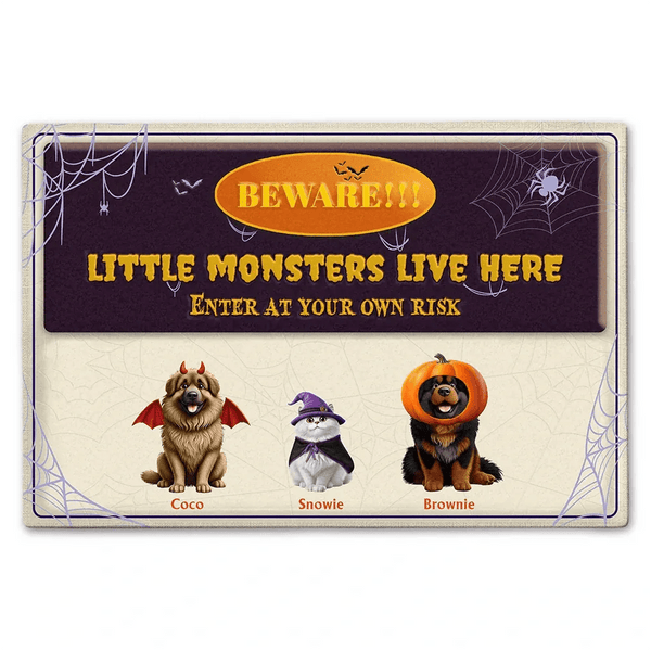 Beware Little Monsters In This Family - Personalized Doormat - Pawesome House